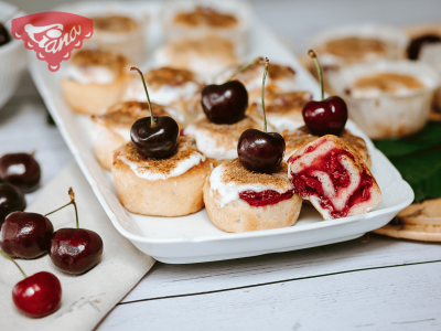 Gluten-free cinnamon rolls with sour cherries