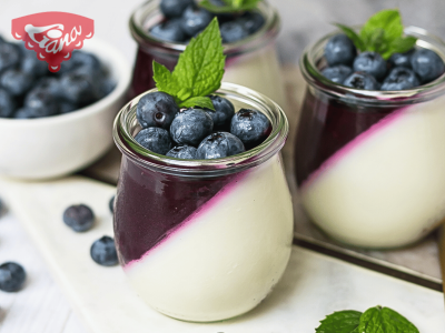 Čučoriedková panna cotta