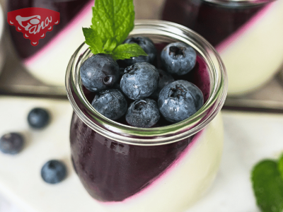 Čučoriedková panna cotta