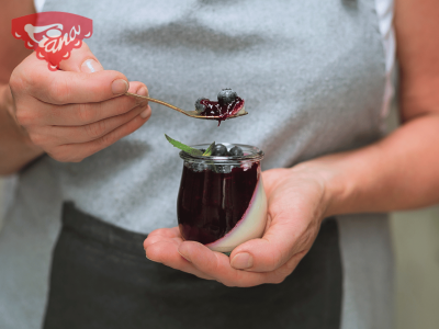 Čučoriedková panna cotta