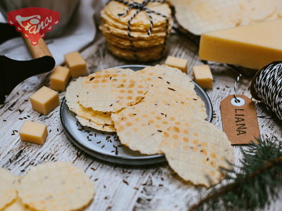 Gluten-free savory wafers with cheese and cumin