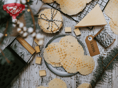 Gluten-free savory wafers with cheese and cumin