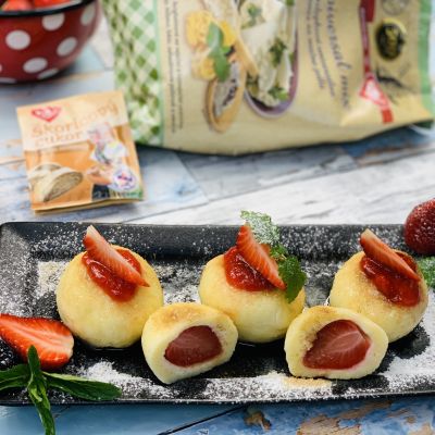 Eperrel töltött gluténmentes túrógolyók