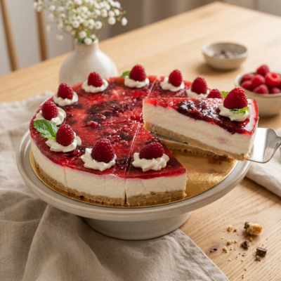 Malinový cheesecake