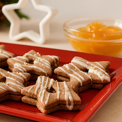 Bezlepkové kakaové hviezdičky s pomarančovým džemom