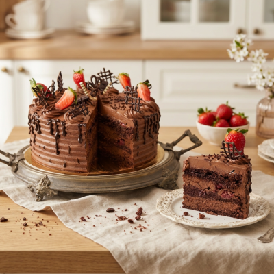 Bezlepkový čokoládový dort