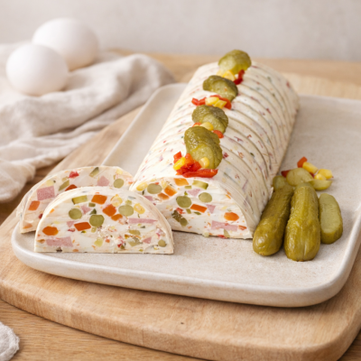 Egg press with gelatin