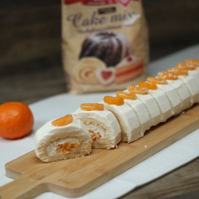 Gluténmentes mandarin tekercs mascarponéval