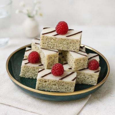 Gluten-free zucchini and poppy seeds with lemon glaze