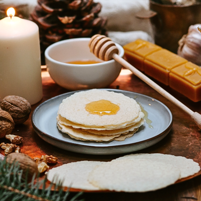 Crispy gluten-free Christmas wafers without eggs and milk