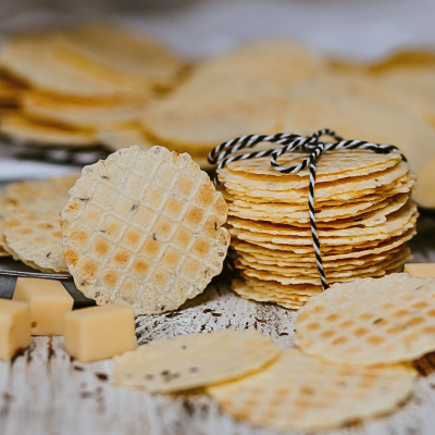 Gluten-free savory wafers with cheese and cumin
