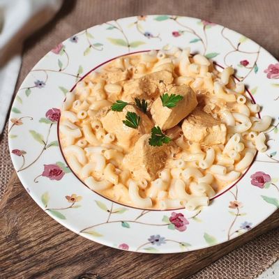 Chicken Paprikash with Liana Gluten-Free Elbow Pasta