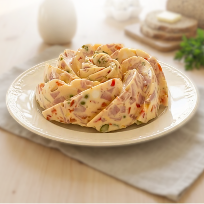 Domácí vaječná tlačenka s želatinou ve tvaru bábovky