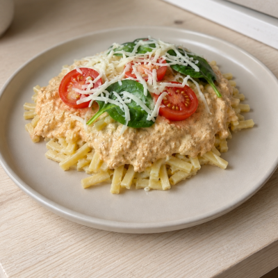 Szybki lunch bezglutenowy: makaron Liana z pieczonymi warzywami i fetą