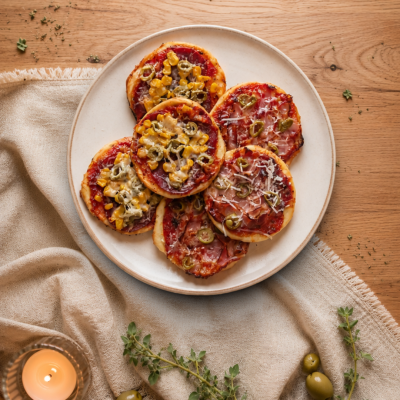 Gluten-free mini pizzas made with 3 ingredients