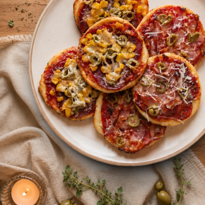 Gluten-free mini pizzas made with 3 ingredients