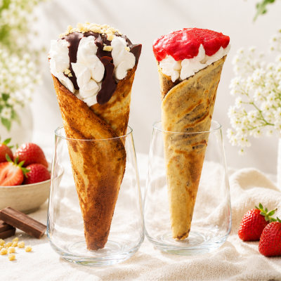 Domowe lody z chrupiącym bezglutenowym rożkiem