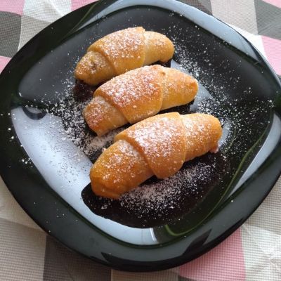 Gluten-free and dairy-free sourdough rolls filled with chocolate and marzipan