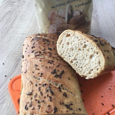 Gluten-free sourdough dark bread from the mold