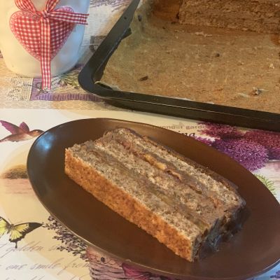 Gluténmentes diós desszert kakaós töltelékkel