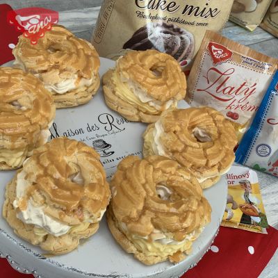 Gluten-free pinwheels with rich vanilla filling and caramel whipped cream
