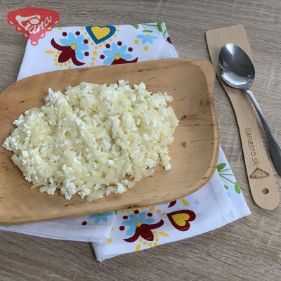 Gluten-free pasta with salty cottage cheese