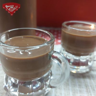 Homemade chocolate liqueur