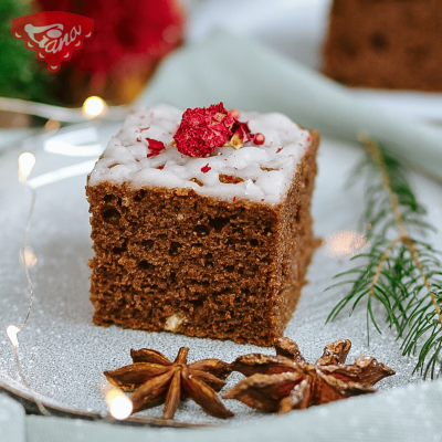 Quick Gluten-Free Gingerbread Sheet Cake with Lemon Glaze
