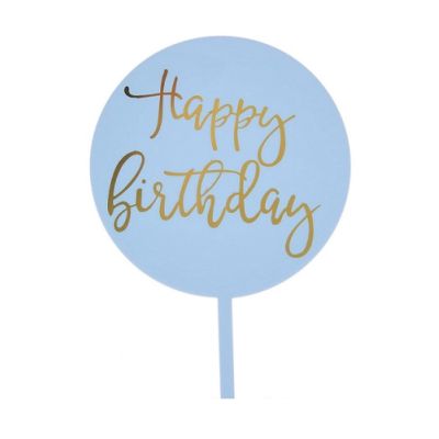 Gravírozás - kör Boldog születésnapot kék