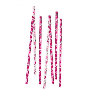 Slamky papierové Barbie 80 ks