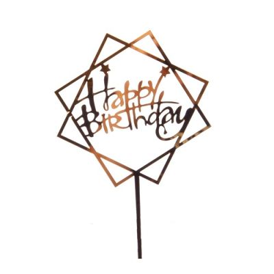 Gravírozás - négyzet Boldog születésnapot arany akril