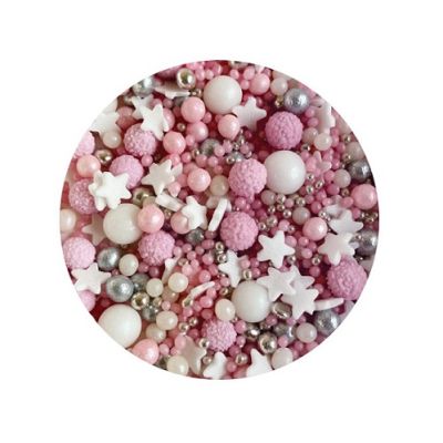 60 g rosa Mischung darüber streuen