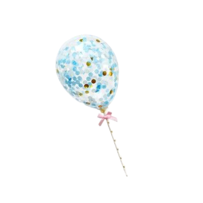 Punch - ein Ballon mit blauem Konfetti