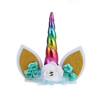 Buntes Einhorn - Kuchendekoration