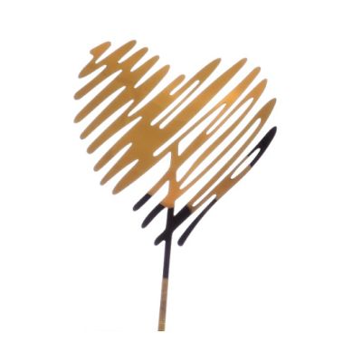 Grawer - serce, akrylowe złote paski