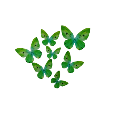 Oblaten-Schmetterlinge grün 10 Stück