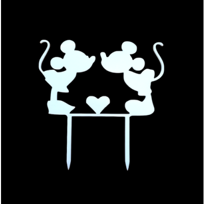 Prägung - Mäuse mit Herz, weißes Acryl