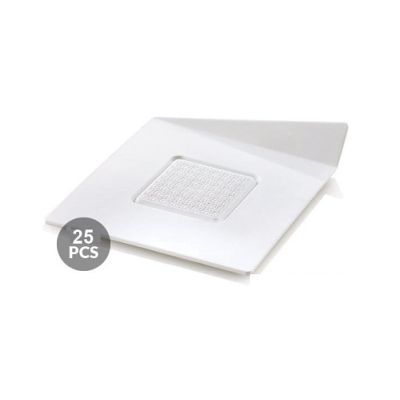 White plastic pad 83x83 mm 25 pcs