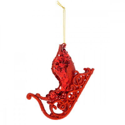 Czerwone sanki - dekoracja na choinkę