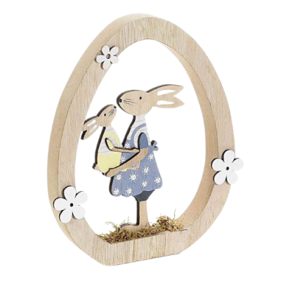 Rabbits in an Easter egg - mother + son