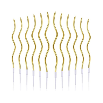 Goldene Wellenkerze 6 Stk