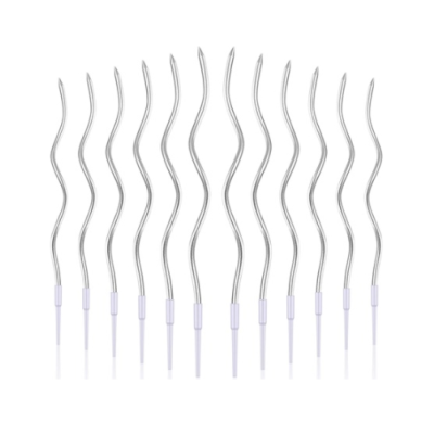 Silberne Wellenkerze 6 Stk