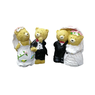 Bärenbräutigam mit einer Braut in einer Tasche