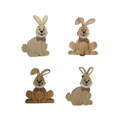 A set of wooden clothespins with an Easter bunny