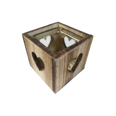 Gyertyatartó fa / üveg szívvel