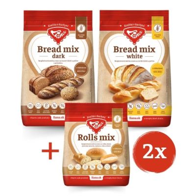 Akciový balíček Bread mix White+Dark+2xRolls