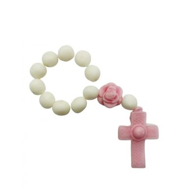 Dekoration für den 1. St. Kommunion - rosa Rosenkranz