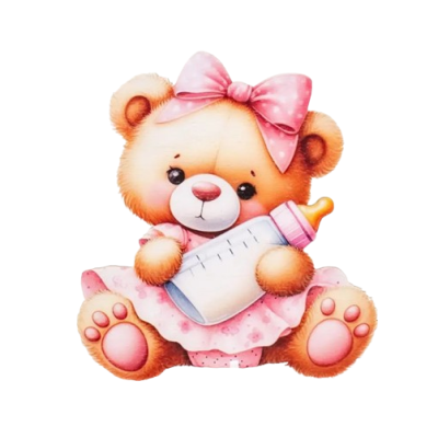 Zapich - Teddybär mit rosa Flasche