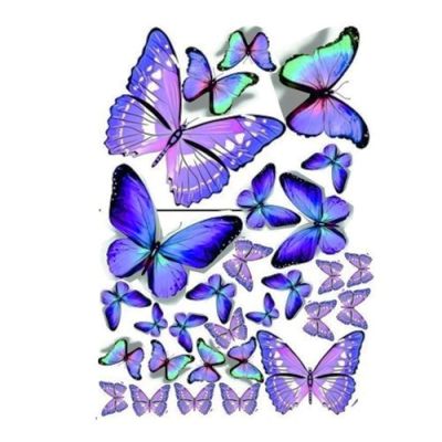 Waffel - Blau-lila Schmetterlinge A4