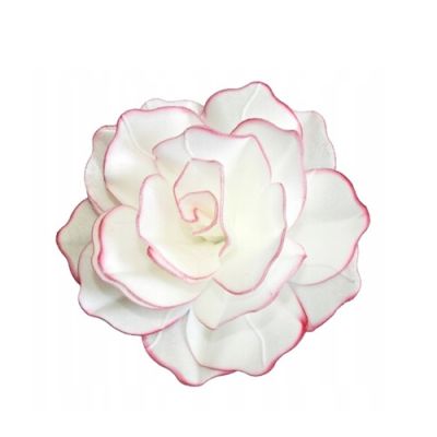 Waffelrosa weiß mit rosa Rand